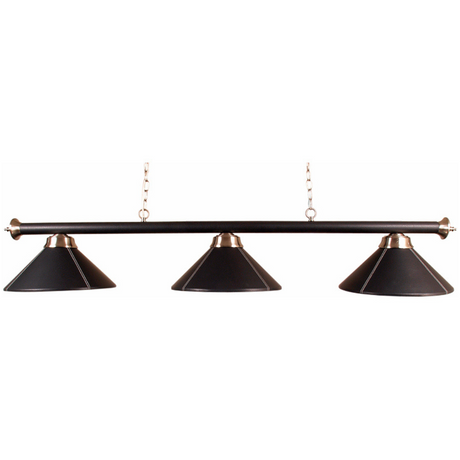 Pool 3 Shade Lamp with Black Leather Shades