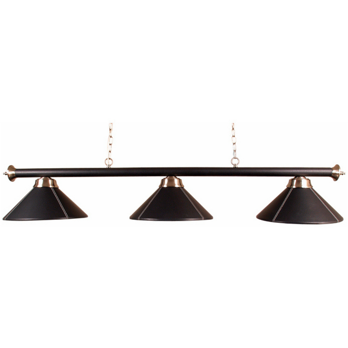 Pool 3 Shade Lamp with Black Leather Shades