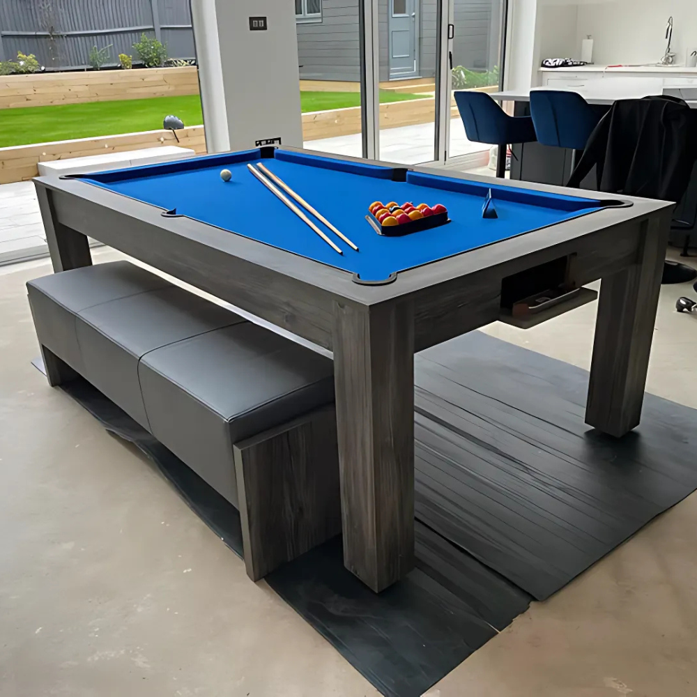 Rosetta Slate Bed Pool Dining Table | Grey Pine | 6ft & 7ft