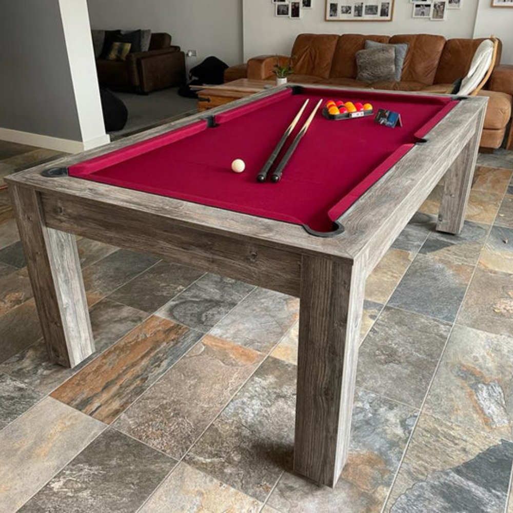 Rosetta Slate Bed Pool Dining Table | Grey Pine | 6ft & 7ft