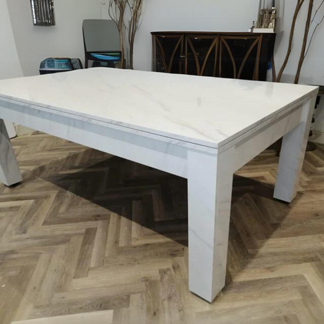 Rosetta Slate Bed Pool Dining Table | Carrara Marble