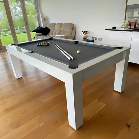 Rosetta Slate Bed Pool Dining Table | Gloss White