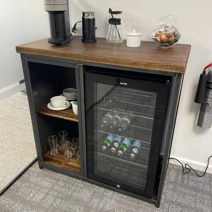 Small Home Bar With Shelves And Fridge