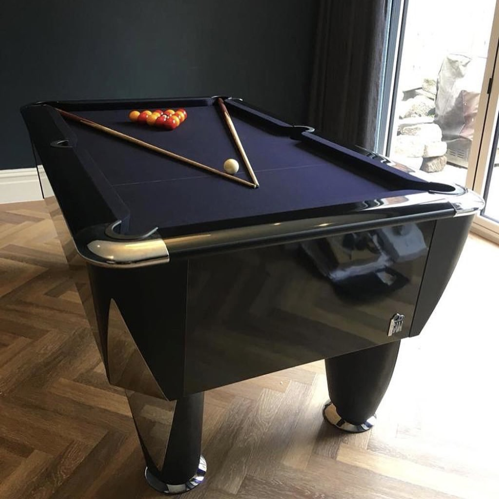 Sam Atlantic Slate Bed Pool Table | Gloss Black