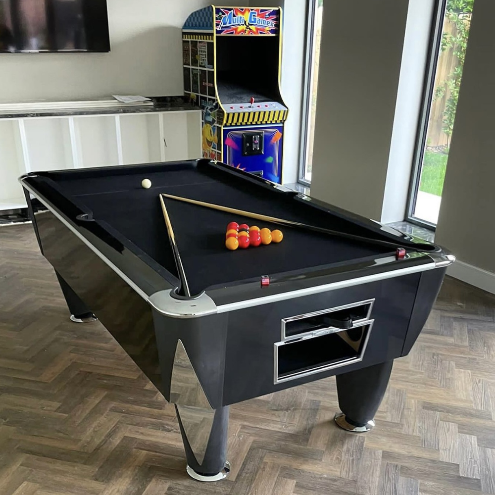 Sam Atlantic Slate Bed Pool Table | Gloss Black