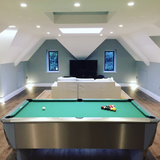 Sam Atlantic Slate Bed Pool Table | Silver