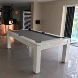 Solid Wood Slate Bed Pool Dining Table White