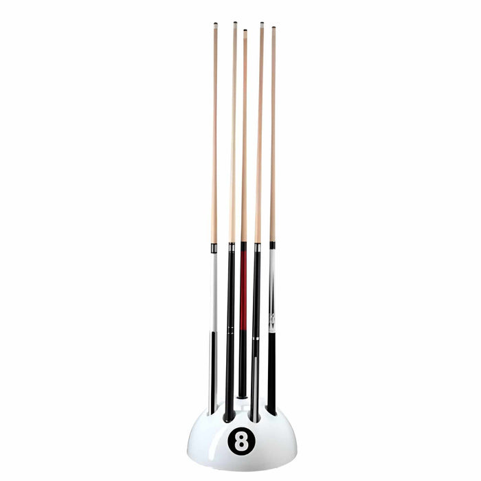 Stunning White 8 Ball Cue Stand & Rack for 9 Cues