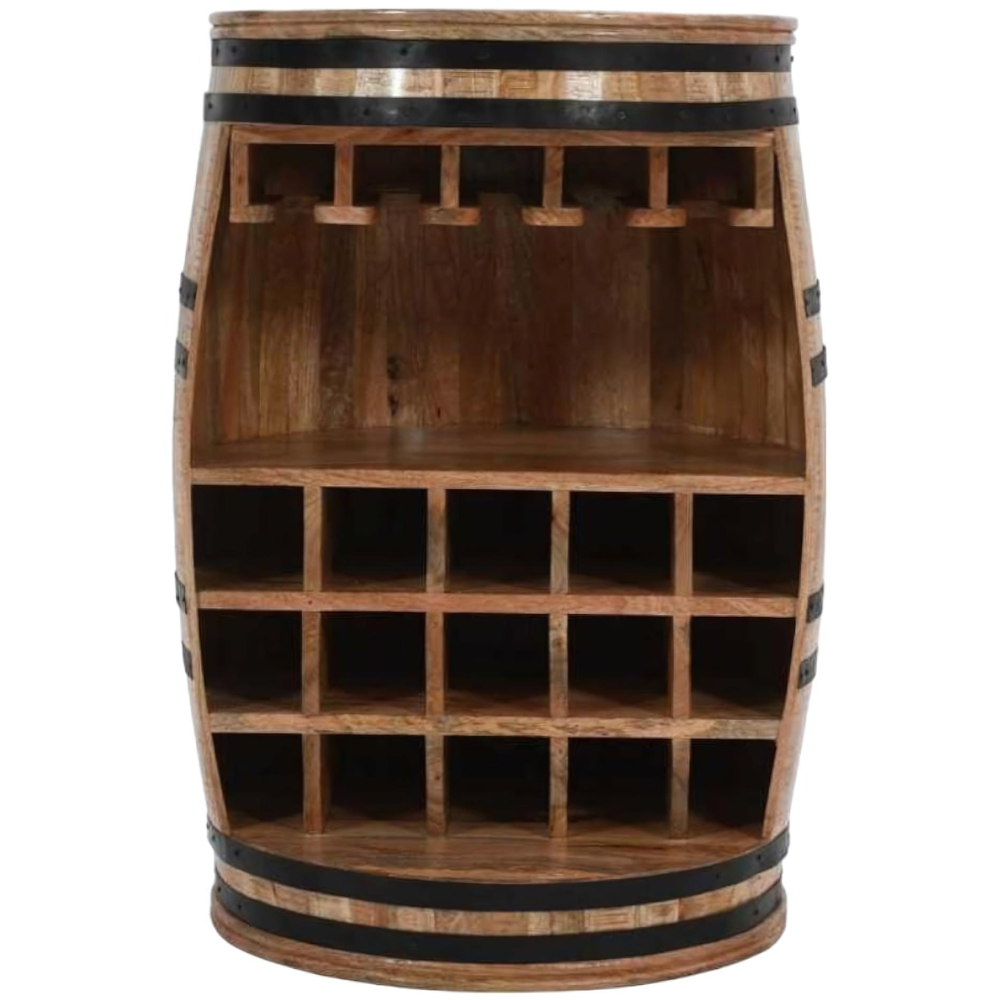 Surrey Solid Dark Wood Barrel Wine Sideboard