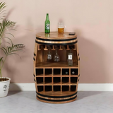 Surrey Solid Dark Wood Barrel Wine Sideboard