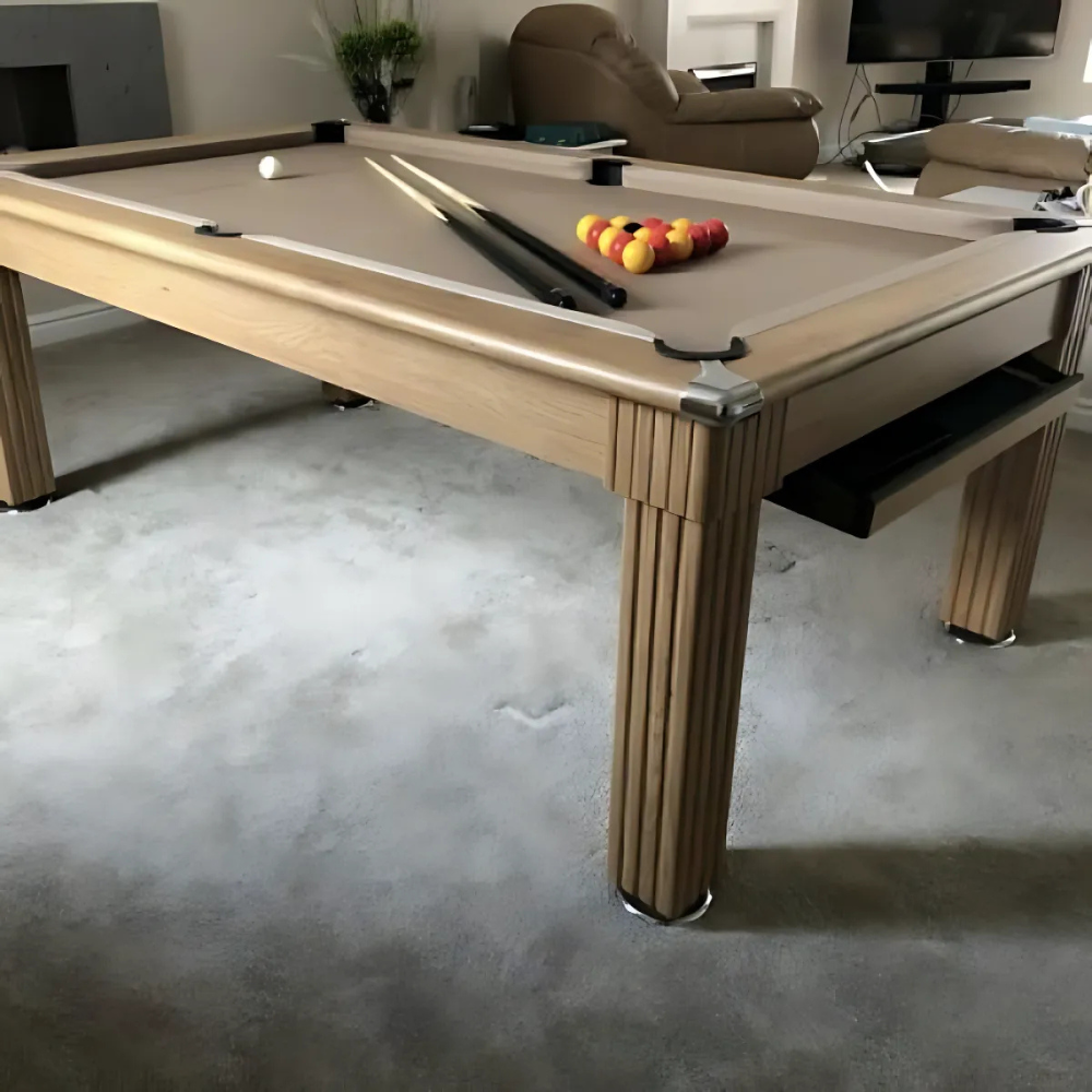 Gatley Traditional Pool Dining Table | Oak | Elite Pro Camel Cloth