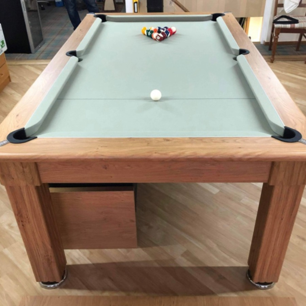 Gatley Traditional Pool Dining Table | Oak | Smart Silver Cloth