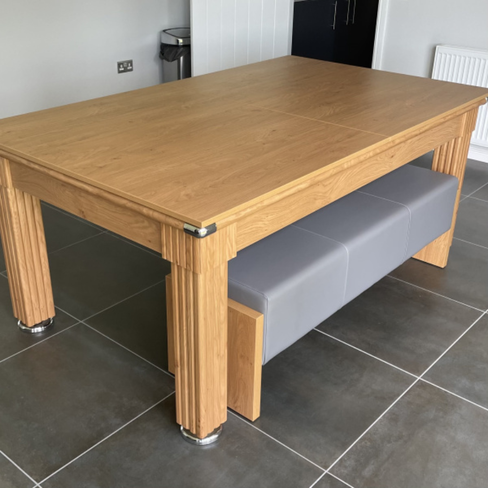 Traditional Slate Bed Pool Dining Table | Oak