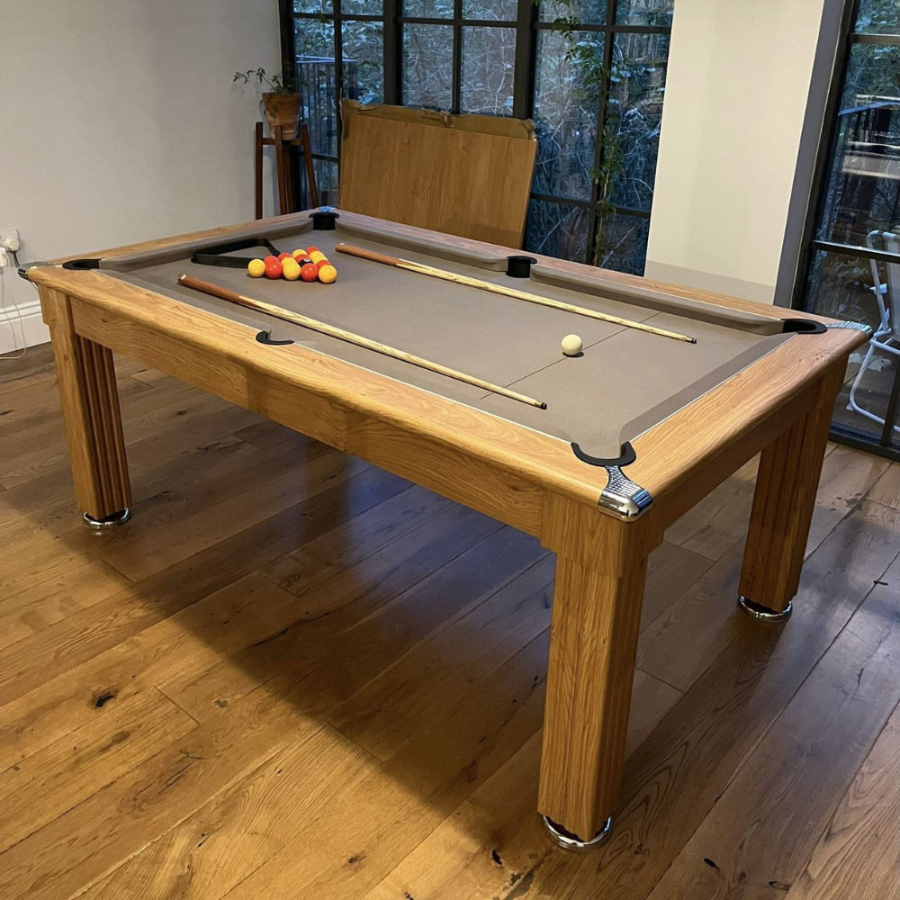 Gatley Traditional Pool Dining Table | Oak | Elite Pro Bankers Grey Cloth