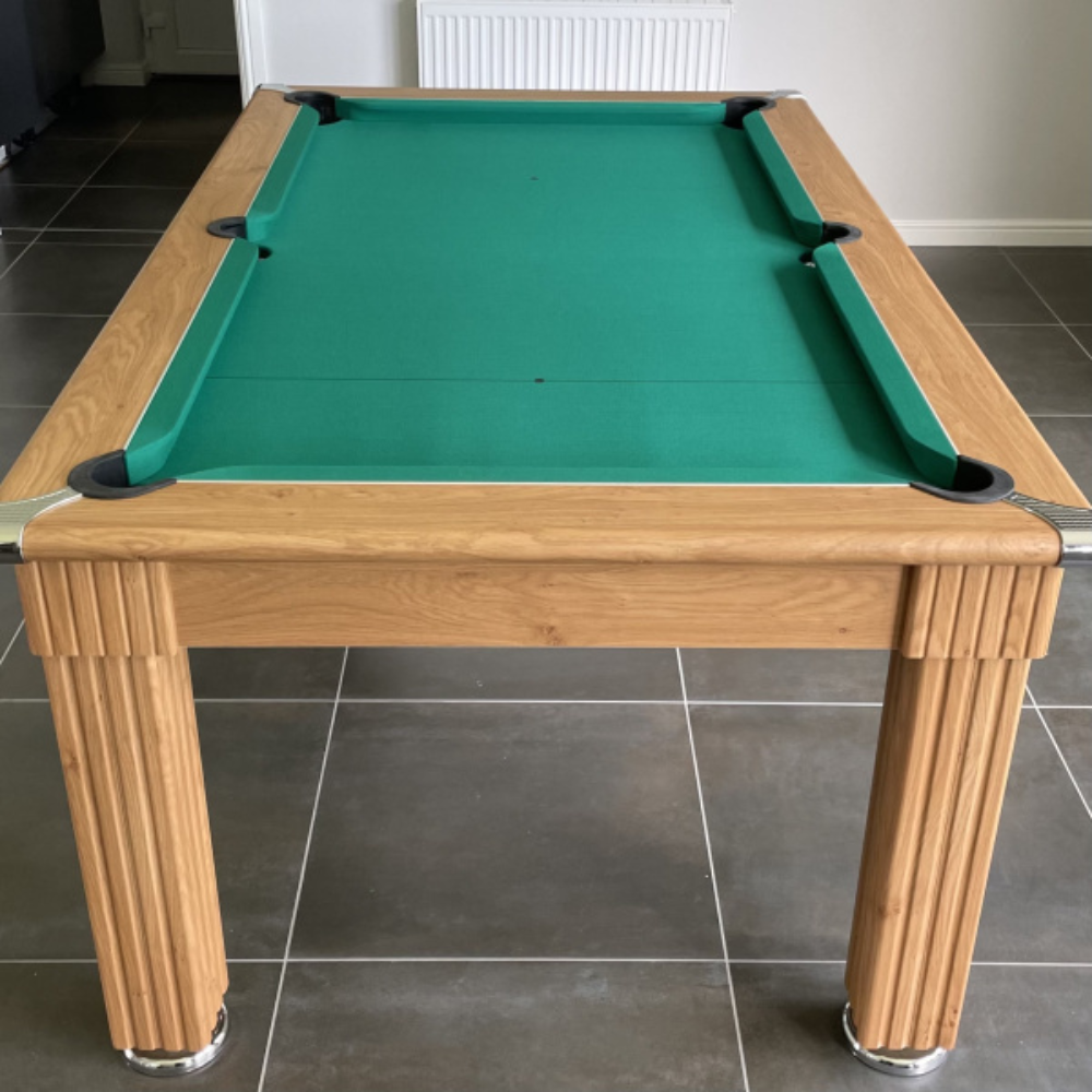 Gatley Traditional Pool Dining Table | Oak | Elite Pro American Green Cloth