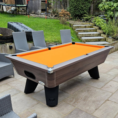 Cry Wolf Slate Bed Outdoor Pool Table - Dark Walnut