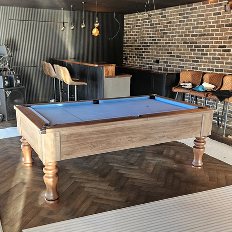 Cry Wolf Slate Bed Indoor Turned Leg Pool Table - Dark Walnut