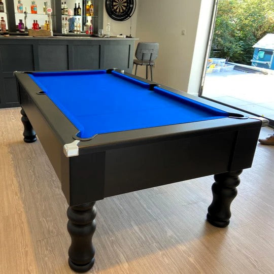 Cry Wolf Slate Bed Indoor Turned Leg Pool Table - Black