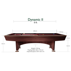 Dynamic II American Slate Bed Pool Table Brown - 9ft