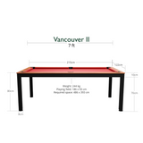 Dynamic Vancouver II American Slate Bed Pool Dining Table Black & Brown - 7ft