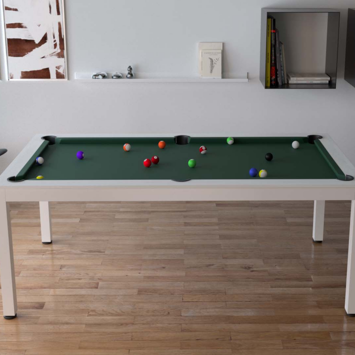 Dynamic Vancouver II American Slate Bed Pool Dining Table White - 7ft