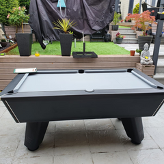 Cry Wolf Outdoor Pool Table | Black | Elite Pro Bankers Grey Cloth