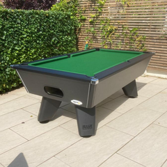 Cry Wolf Outdoor Pool Table | Black | Elite Pro English Green Cloth