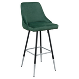 Febland Fiona Bar Stool Black / Brushed Silver Metal Legs Fabric FW1124