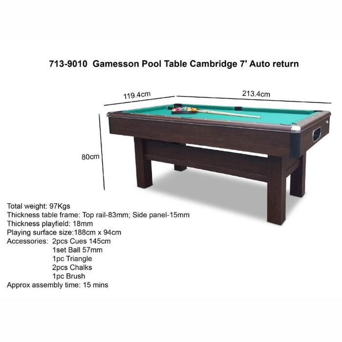 Gamesson Cambridge 7 Foot Pool Table