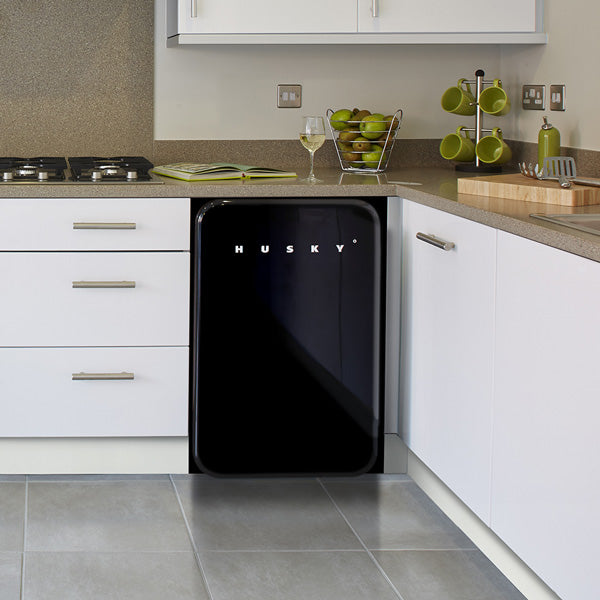 Husky Undercounter Retro Fridge Black