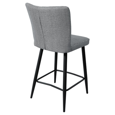 Febland Carter Breakfast Counter Stool Black Metal Legs Fabric FW1174