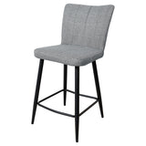 Febland Carter Breakfast Counter Stool Black Metal Legs Fabric FW1174