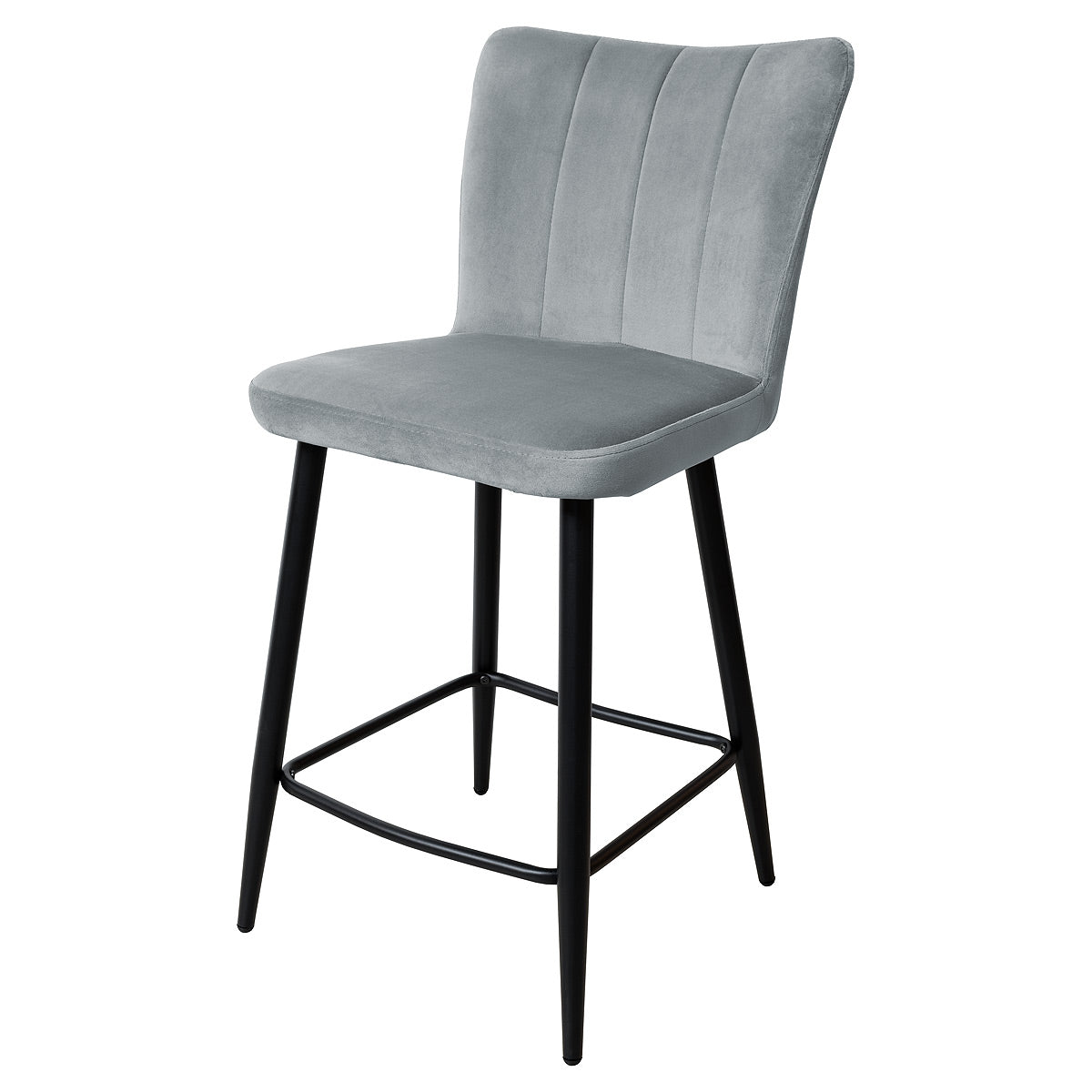 Febland Carter Breakfast Counter Stool Black Metal Legs Fabric FW1174