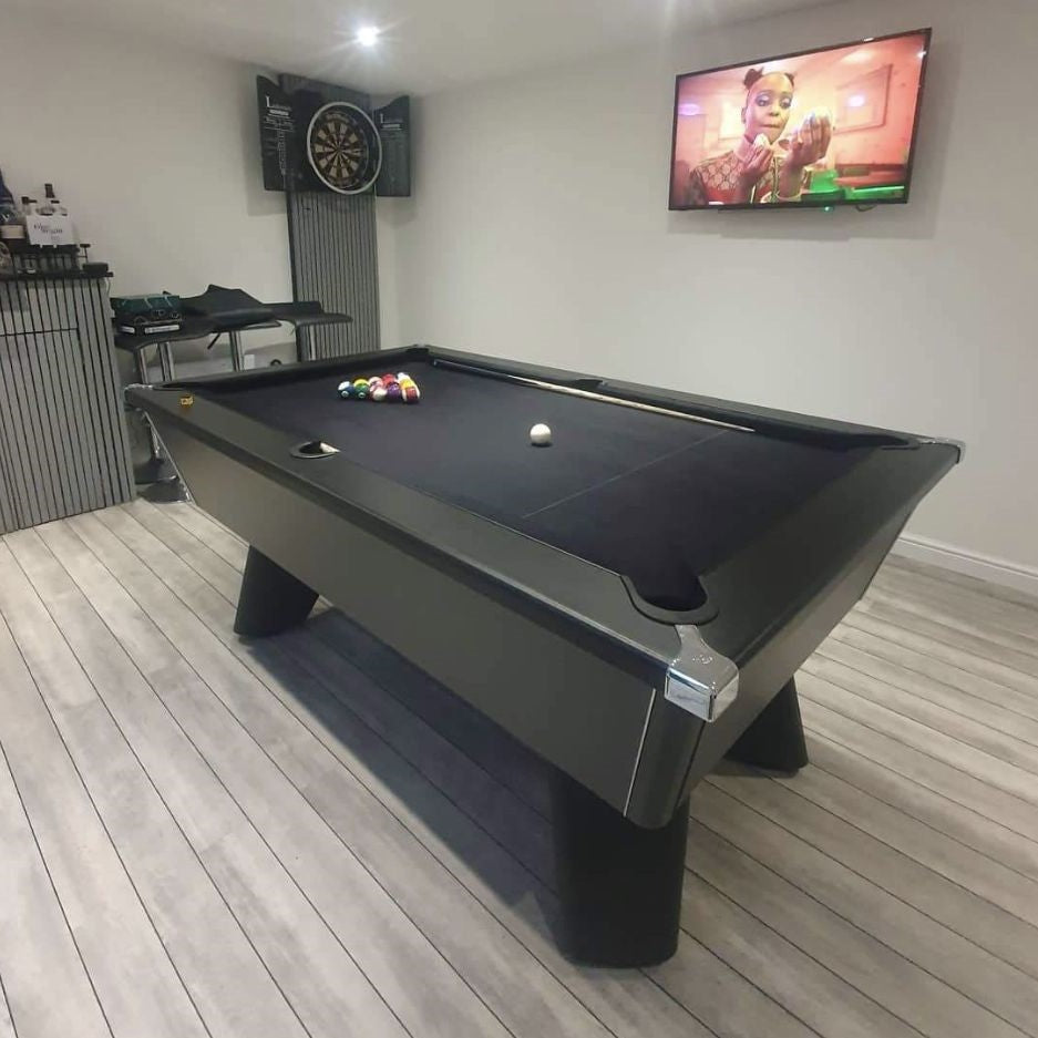 Cry Wolf Slate Bed Indoor Pool Table - Black - 6ft & 7ft - Home Games Room