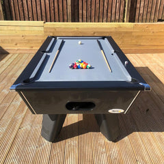 Cry Wolf Outdoor Pool Table | Black | Elite Pro Bankers Grey Cloth