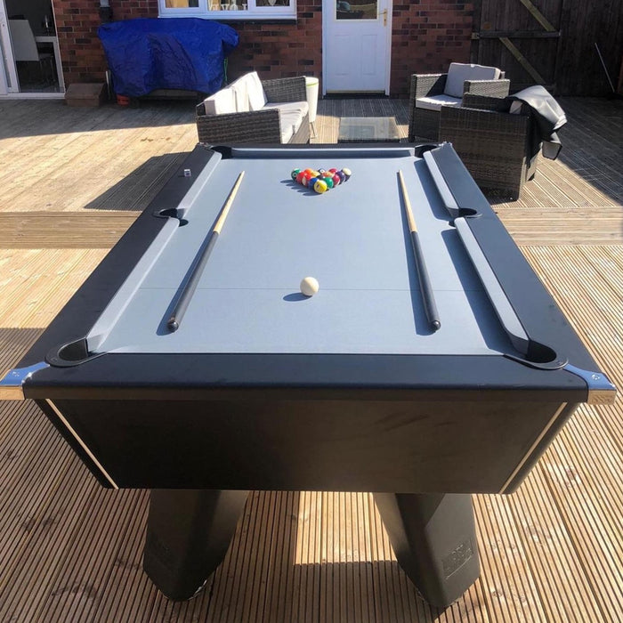 Cry Wolf Slate Bed Outdoor Pool Table - Black - 6ft & 7ft - Home Games Room