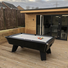 Cry Wolf Outdoor Pool Table | Black | Elite Pro Bankers Grey Cloth