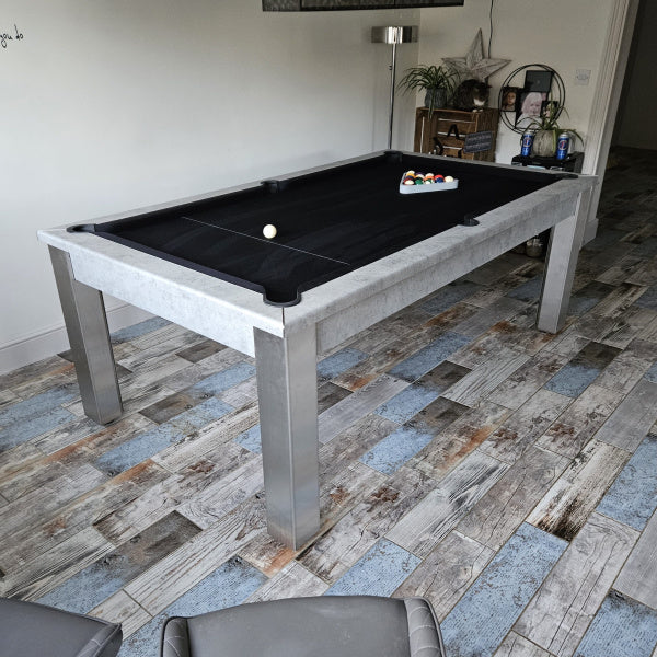 FMF | Elixir Slate Bed Pool Dining Table | Chicago Concrete | 6ft & 7ft Sizes