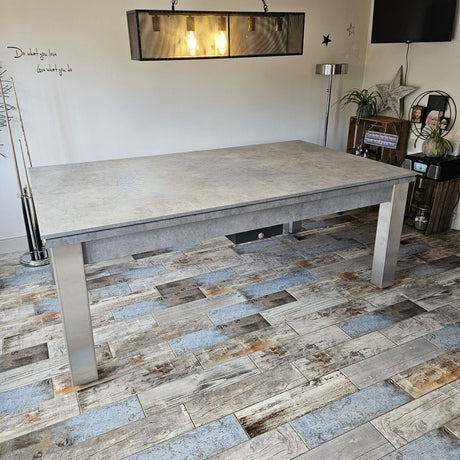 FMF | Elixir Slate Bed Pool Dining Table | Chicago Concrete | 6ft & 7ft Sizes