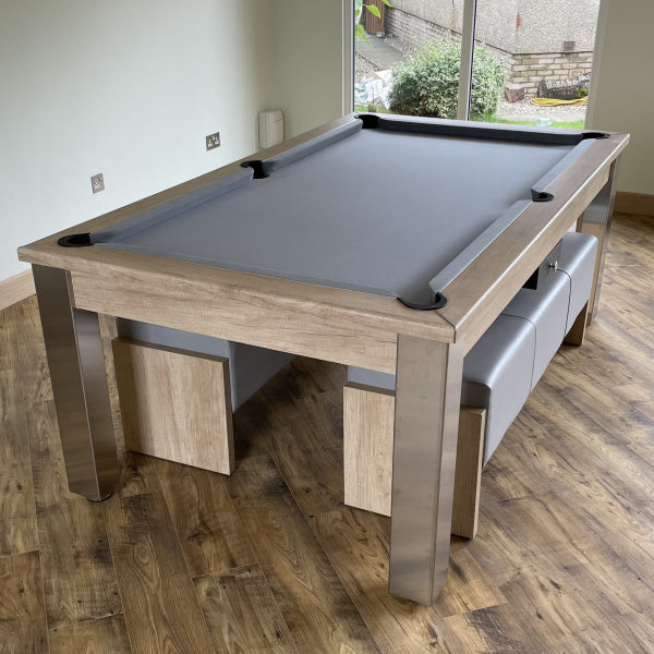 FMF | Elixir Slate Bed Pool Dining Table | Nebraska Oak | 6ft & 7ft Sizes