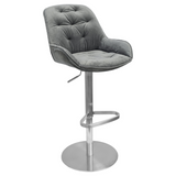 Febland Sophia Grey Bar Stool Adjustable Fabric FW1181