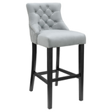 Febland Victoria Bar Stool Luxurious Velvet Black Wooden Frame Fabric FW1117